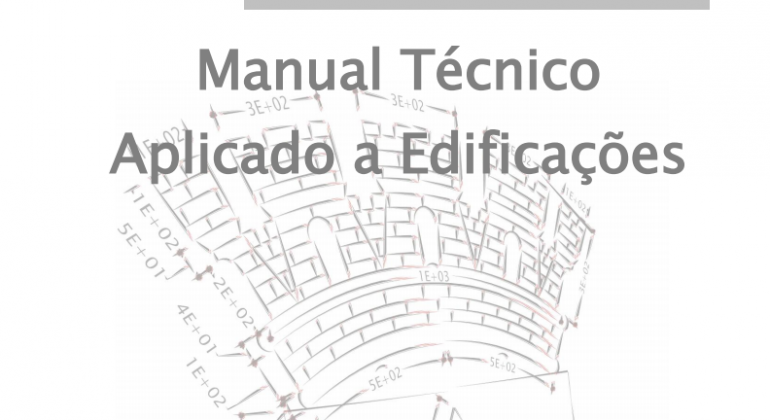 Capa do manual técnico aplicado a edificações mostra detalhe do desenho de uma planta