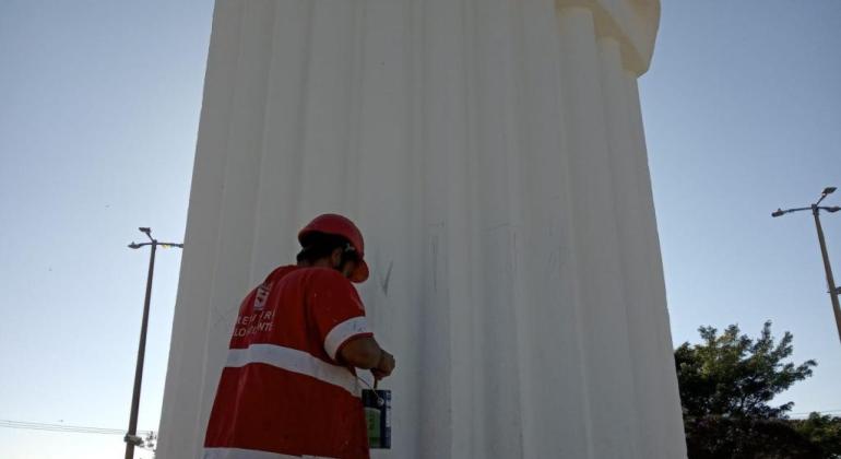 PBH aciona judicialmente autor de pichação no Cristo Redentor do Barreiro