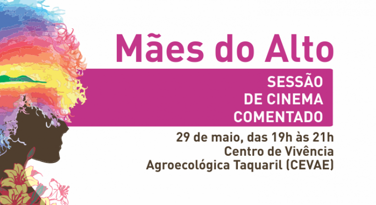 Projeto oferece sessão gratuita de cinema comentado, no Cevae Taquaril, dia 29/5. Arte: PBH Projeto oferece sessão gratuita de cinema comentado, no Cevae Taquaril, dia 29/5