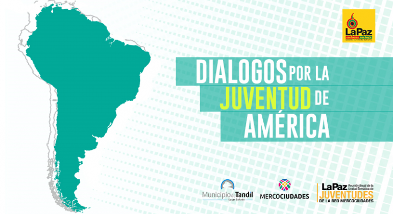 Cartaz do painel internacional Diálogos para a Juventude da América