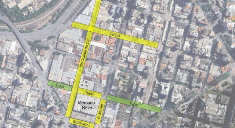 Imagem aérea mostra local de intervenção do Plano de Mobilidade Limpa