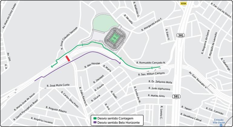 Operação de trânsito para as obras de duplicação de viaduto para a Arena MRV Operação de trânsito para as obras de duplicação de viaduto para a Arena MRV