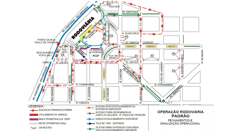 Mapa da região do Terminal Rodoviário