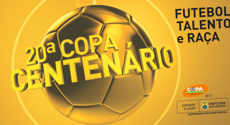 Neste sábado, 15, será realizado o sorteio das chaves dos módulos da 20ª Copa Centenária de Futebol Amador, que começara em 19 de agosto. Arte: PBH 20ª Copa Centenário: Futebol, talento e raça