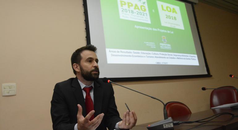 Subsecretário de Planejamento e Orçamento, Bruno Passeli, fez apresentação do PPAG e da LOA.