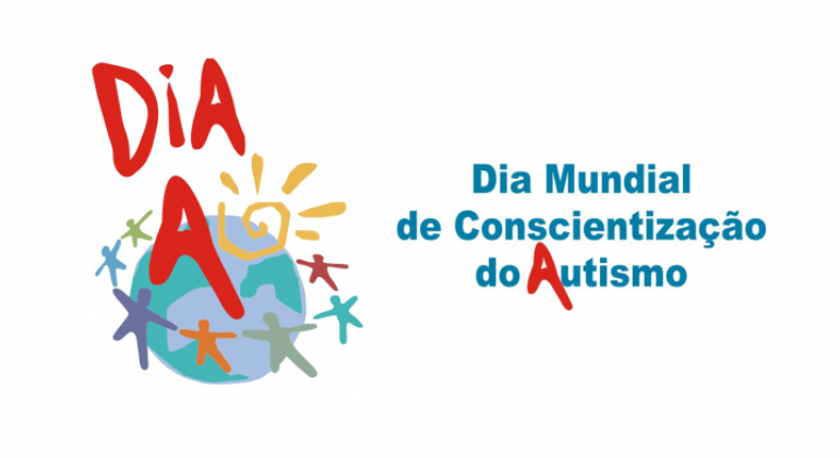 Diversas atividades promovidas pela Prefeitura marcam a Semana de Conscientização do Autismo, que acontece de de 2 a 6 de abril. Arte: PBH Desenho de mundo com solzinho e várias pessoas coloridas sem círculo com os seguintes dizeres acima: Dia A; e ao lado Dia Mundial de Conscientização do Autismo