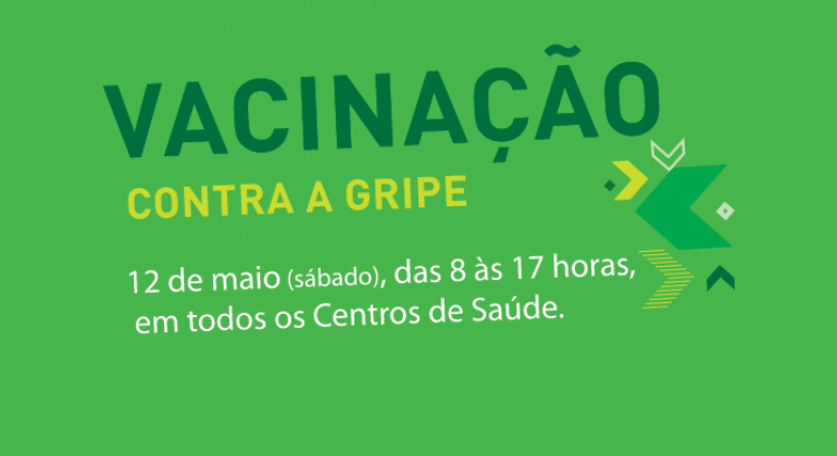 Prefeitura de Belo Horizonte, por meio da Secretaria Municipal de Saúde, mobiliza todos os 152 Centros de Saúde da capital para o evento. Vacinação contra a gripe: 12 de maio (sábado), das 8h às 17h, em todos os Centros de Saúde.