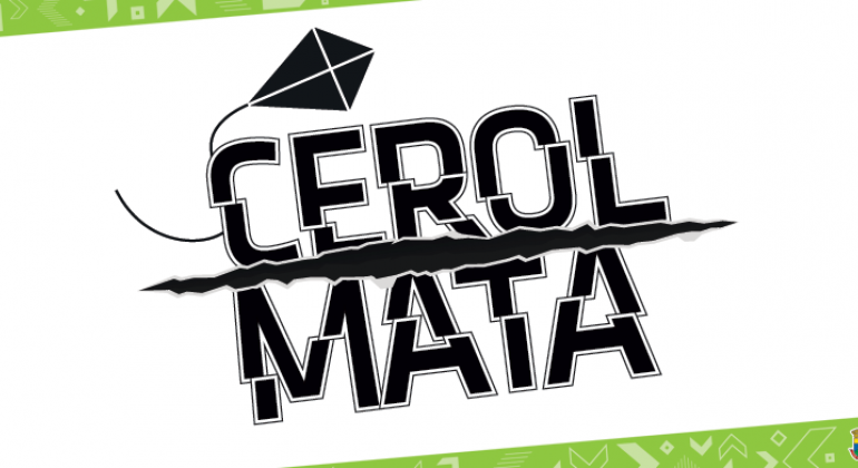 Blitz educativa contra uso do cerol e da linha chilena é realizada por agentes da Guarda Municipal na sexta-feira. Arte: PBH logo Cerol Mata, com uma pipa em cima.