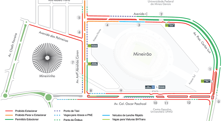 Mapa com mudanças de trânsito para o evento evento Happy Holi – O Festival das Cores