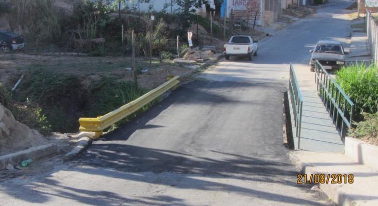 Ponte da rua Miracema recebe obras de manutenção. Foto: Divulgação/PBH Nova ponte construída pela PBH no bairro Ribeiro de Abreu