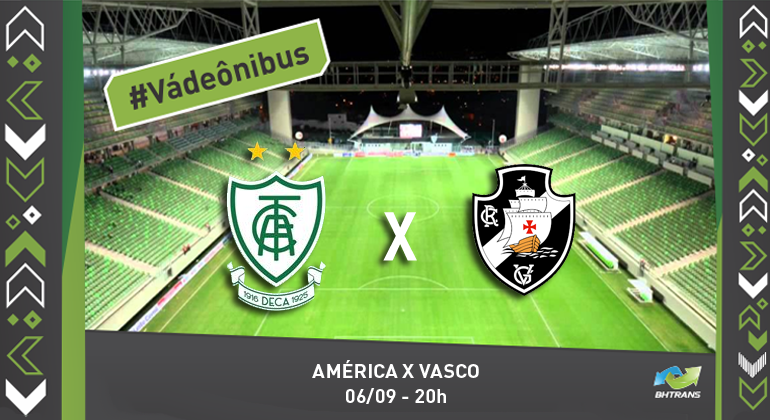 Escudos dos times América e Vasco e ao fundo o estádio Independência