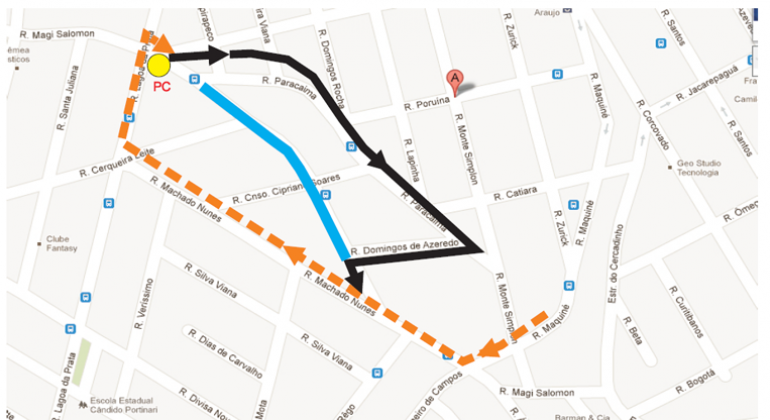 Mapa gráfico de ruas do bairro Salgado Filho