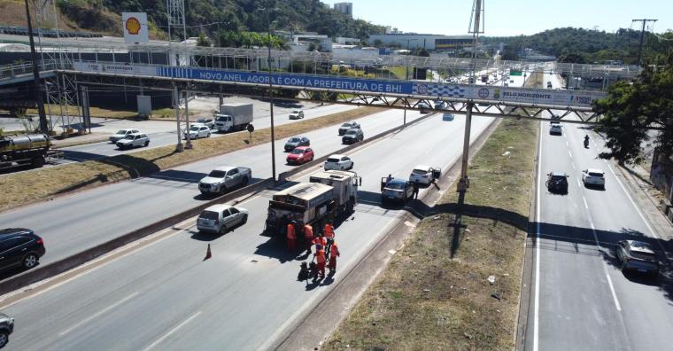 Há dois meses sob gestão da PBH, Novo Anel tem mais de 5,5 quilômetros recapeados e quase 650 toneladas de lixo recolhidas
