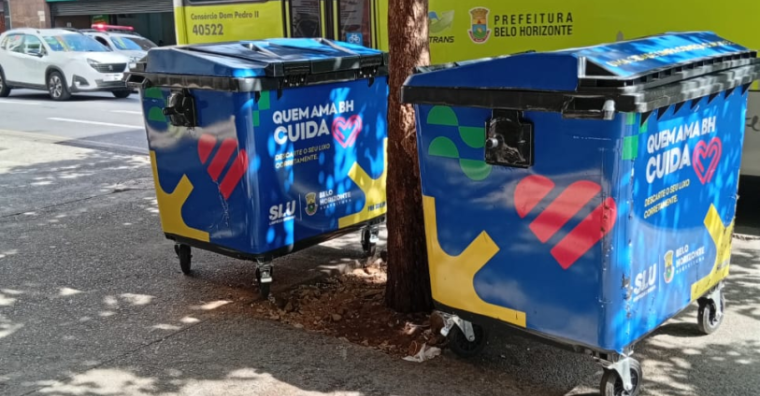 Containers do novo projeto de conteinerização dos resíduos domiciliares e comerciais do Hipercentro.