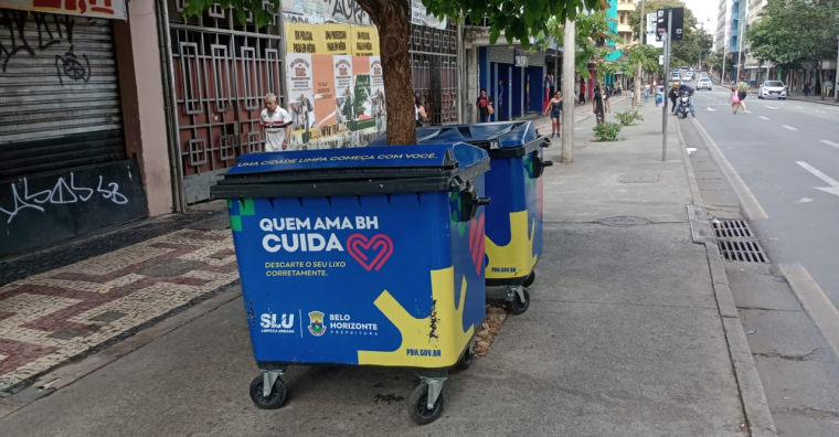 Containers do novo projeto de conteinerização dos resíduos domiciliares e comerciais do Hipercentro.