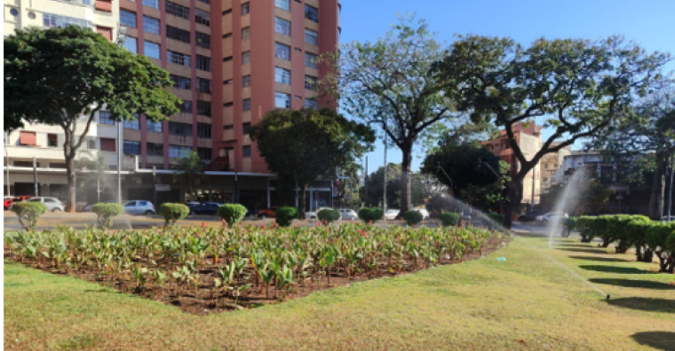 Ação de manutenção na Praça Raul Soares