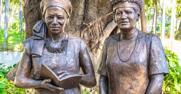 Esculturas: Lélia Gonzalez e Carolina Maria De Jesus