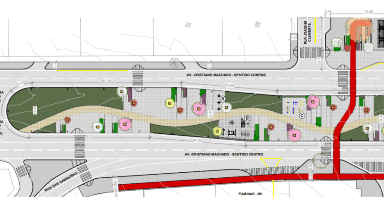 Mapa ilustrativo de como ficará o cruzamento após a conclusão das obras