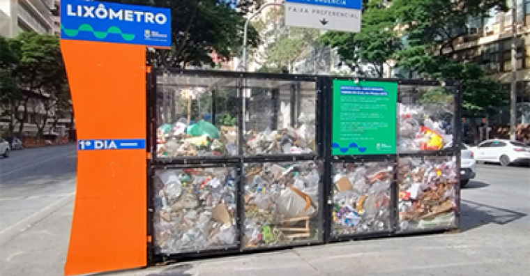 Lixômetro na Praça Sete