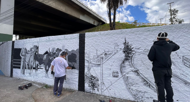Colorindo Venda Nova chega aos muros do viaduto da Vilarinho