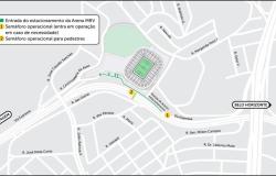 Operação de trânsito para o jogo Atlético x Santos, na Arena MRV, neste domingo 