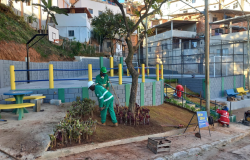Praça na Vila Nossa Senhora da Conceição é revitalizada com apoio de moradores e será entregue neste sábado