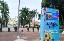 Totem instalado em frente à Praça da estação fará a contagem regressiva para o início do Arraial de Belô 2026