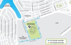 Arte de Divulgação para a operação de trânsito para o jogo Atlético x Palmeiras