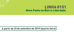 Linha 8151: novo ponto no Bairro Liberdade. A partir de 25 de setembro de 2019 (quarta-feira).