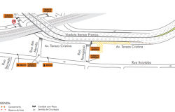 Mapa da operação de trânsito para evento Mister Rock – Beiço do Wando, no bairro Prado, no dia 2/11.