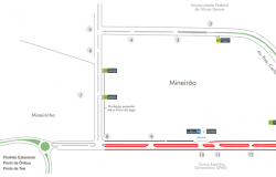 Mapa da operação de trânsito no entorno do Mineirão para evento Iris 2ª Edição. 