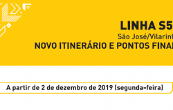 Linha S56: São José/Vilarinho. Novo Itinerário e pontos finais. A partir de 2 de dezembro de 2019 (segunda-feira).