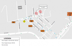 Mapa da operação de trânsito no bairro Olhos D'água nos dias 20 e 21/9.