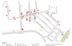 Mapa da operação de trânsito ara realização do Evento ATM – Apresenta Alesso, no bairro Olhos D’Água, nos dias 4 e 5/10. 