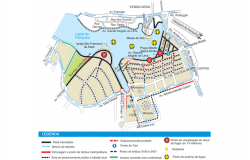 Mapa da operação de trânsito do 30º Réveillon da TV Alterosa, na orla da Lagoa da Pampulha, no dia 30/1.