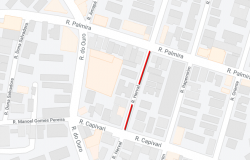 Mapa da operação de trânsito no bairro Serra, na rua Herval, no dia 19/6.