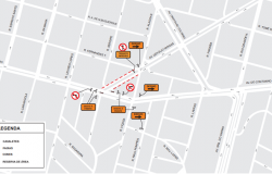 Mapa da operação de trânsito e transportes para evento Folia, na Savassi, no dia 12/1.