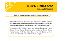 Folheto informa sobre nova linha suplementar S92