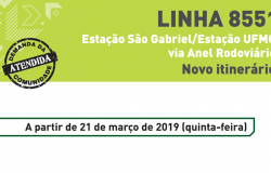 Demanda da comunidade atendida: Linha 8551. Estação São Gabriel/Estação UFMG via anel Rodoviário. Nova Itinerário.