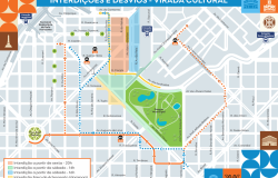 Arte com todas as intervenções no trânsito, no Centro de BH, para a Virada Cultural