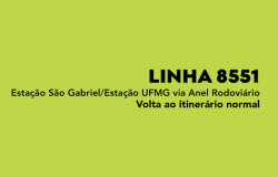 Linha de ônibus 8551 volta a rodar no itinerário normal no próximo sábado (21)