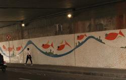 Novos mosaico do pontilhão da Avenida Silviano Brandão são concluídos pela PBH