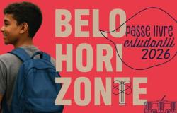 Arte mostra um estudante com uma mochila nas costas olhando para o lado direito.