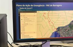 Reprodução de um mapa de geoprocessamento de BH que dá um exemplo de mapeamento de território para subsidiar ações de planejamento, prevenção e resposta a situações de risco.