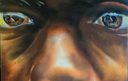 Pintura mostra olhos de homem negro
