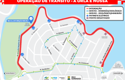 Mapa da Operação de Trânsito para interdição na Lagoa da Pampulha