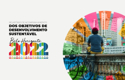 Arte do Relatório de Acompanhamento dos Objetivos de Desenvolvimento Sustentável de Belo Horizonte 2022.