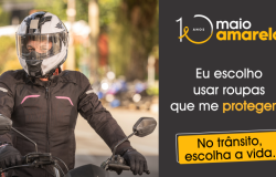 Maio Amarelo: ação alerta motociclistas de entrega sobre segurança no trânsito