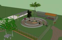 Ilustração em 3D do jardim sensorial, um dos locais que serão construídos onde funcionava a antiga Estação de Reciclagem da SLU, no bairro Estoril. 
