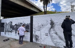 Colorindo Venda Nova chega aos muros do viaduto da Vilarinho
